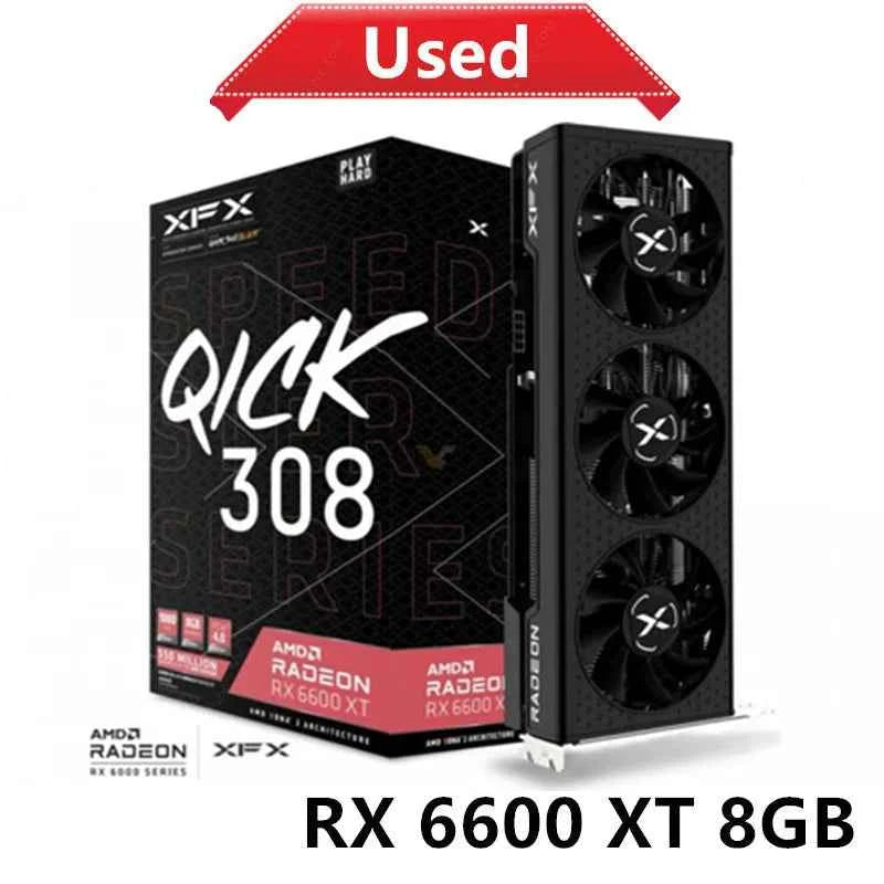 XFX RX 6600 XT 6600XT RX6600 XT 8GB Graphics Card AMD GPU Radeon RX6600XT RX6600 XT GDDR6 Video Cards Desktop PC Computer Game