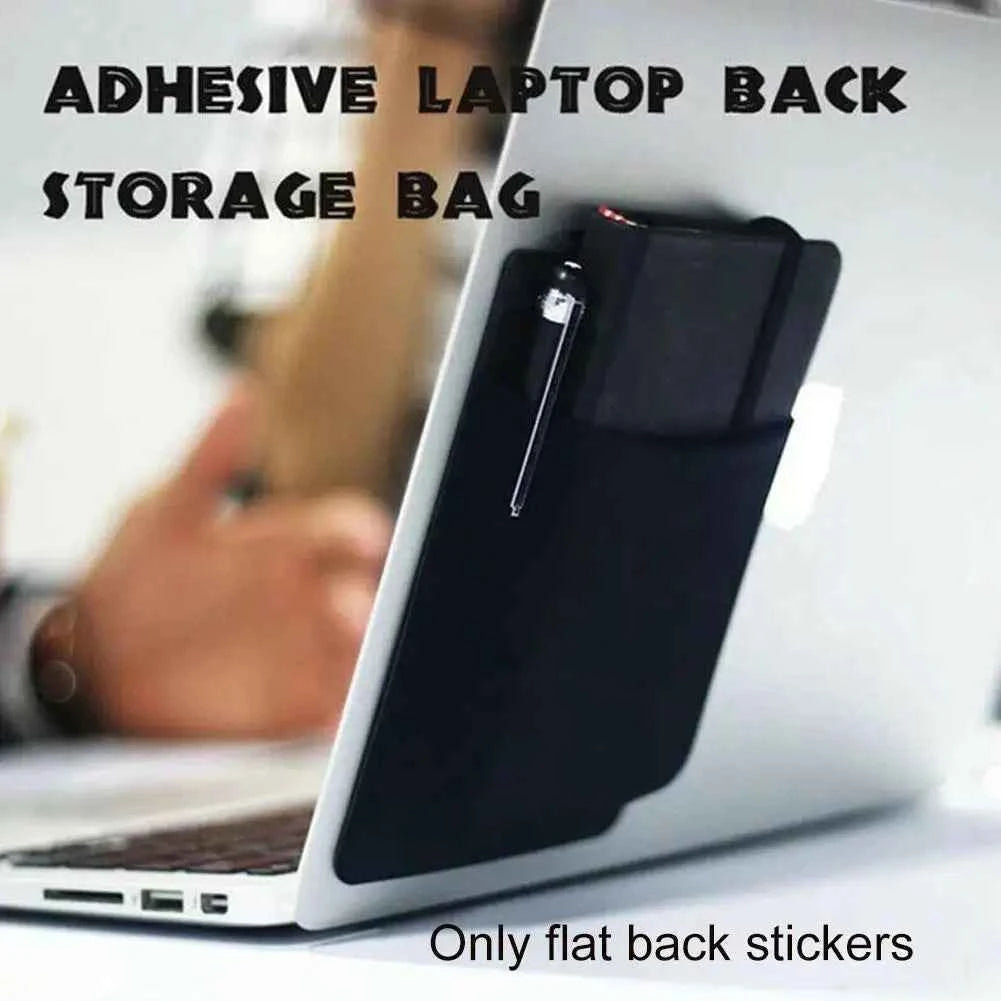 Adhesive Pocket Pouch For Laptop Laptop Back Storage Bag Portable Reusable Storage Pocket For External Hard Drive Stylus Pens