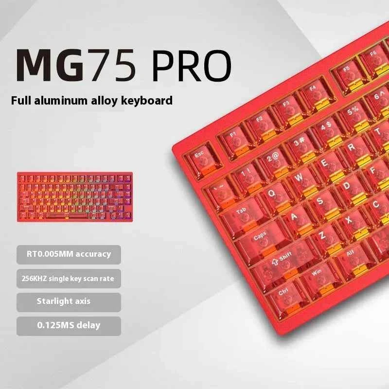 IROK MG75 PRO Mechanical Keyboard Magnetic Switch Hot Swap Aluminum RT0.005 RGB 81 Keys Custom Keyboard PC Gamer Accessory Gifts