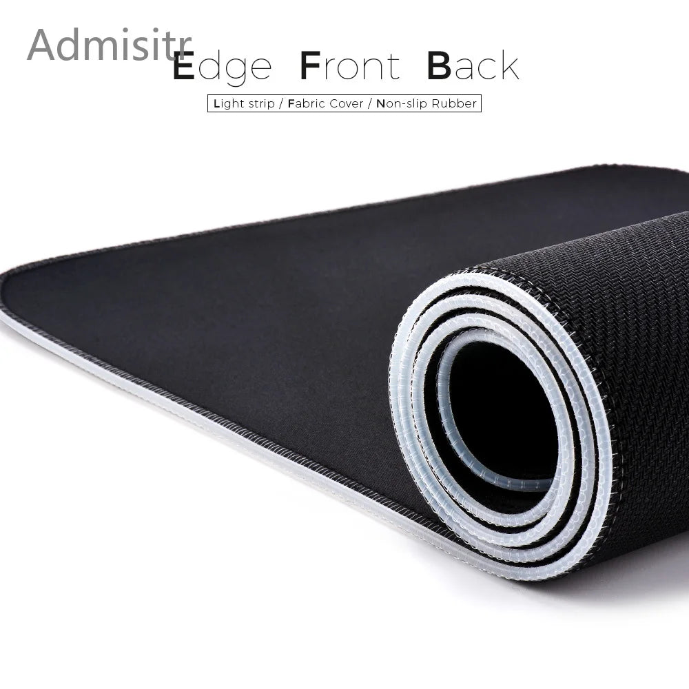 LED Desk Mat Black and White Lines RGB Computer Mouse Pad Gamer Cabinet Luminescence Abstract Mousepad Keyboard Gaming Deskmat