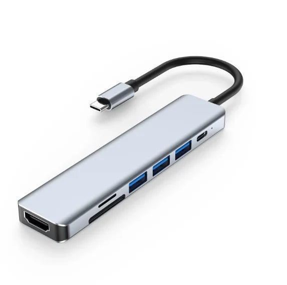 USB C Hub 7 in 1 HDMI 4K Type C Adapter OTG Thunderbolt 3 Dock PD TF SD Macbook iPad XPS Surface Laptop Compatibility