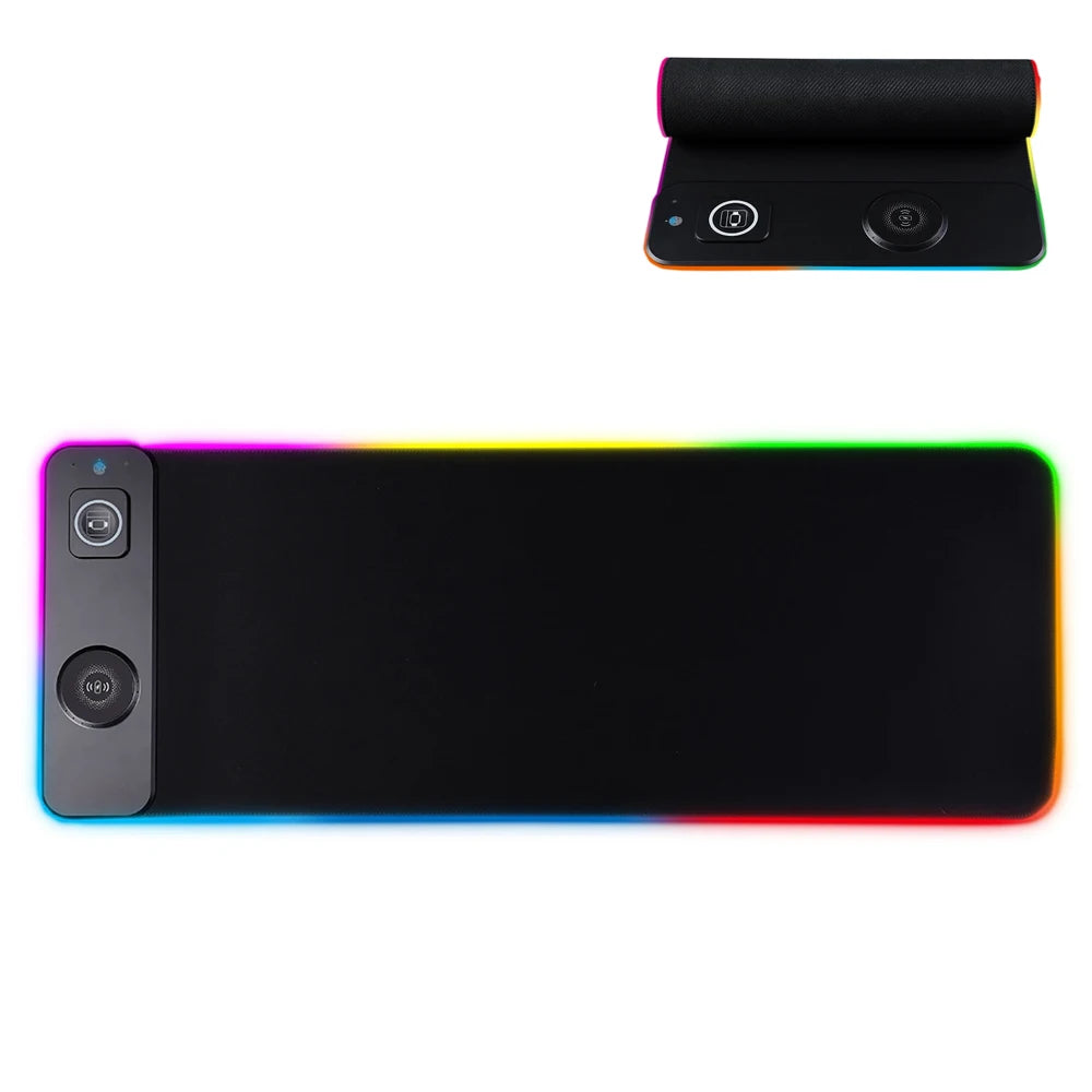 3 IN 1 Mouse Pad Magnetic Wireless Charging for Mobile Phone, Watch, Headphone RGB Lighting Desk Mat Gaming Mousepad 80x30cm