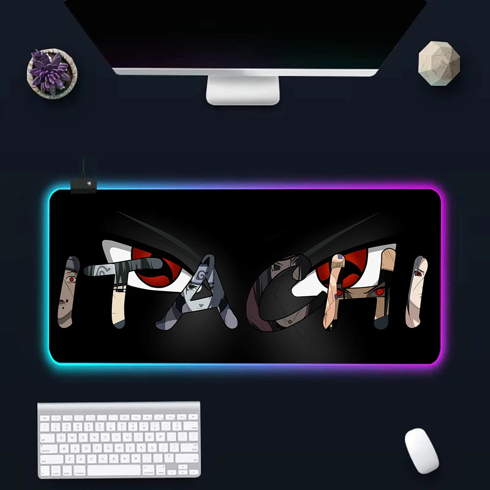 Anime N-narutos RGB Pc Gamer Keyboard Mouse Pad Mousepad LED Glowing Mouse Mats Rubber Gaming Computer Mausepad - WinSupport Tech