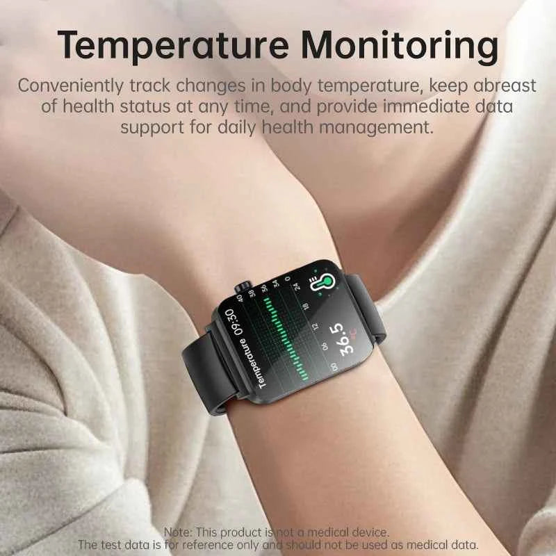 KS03 PRO Health Smart Watch For Men Women Bluetooth Calling Fitness Tracker Smartwatch E/C/G Test Outdoor 1.96