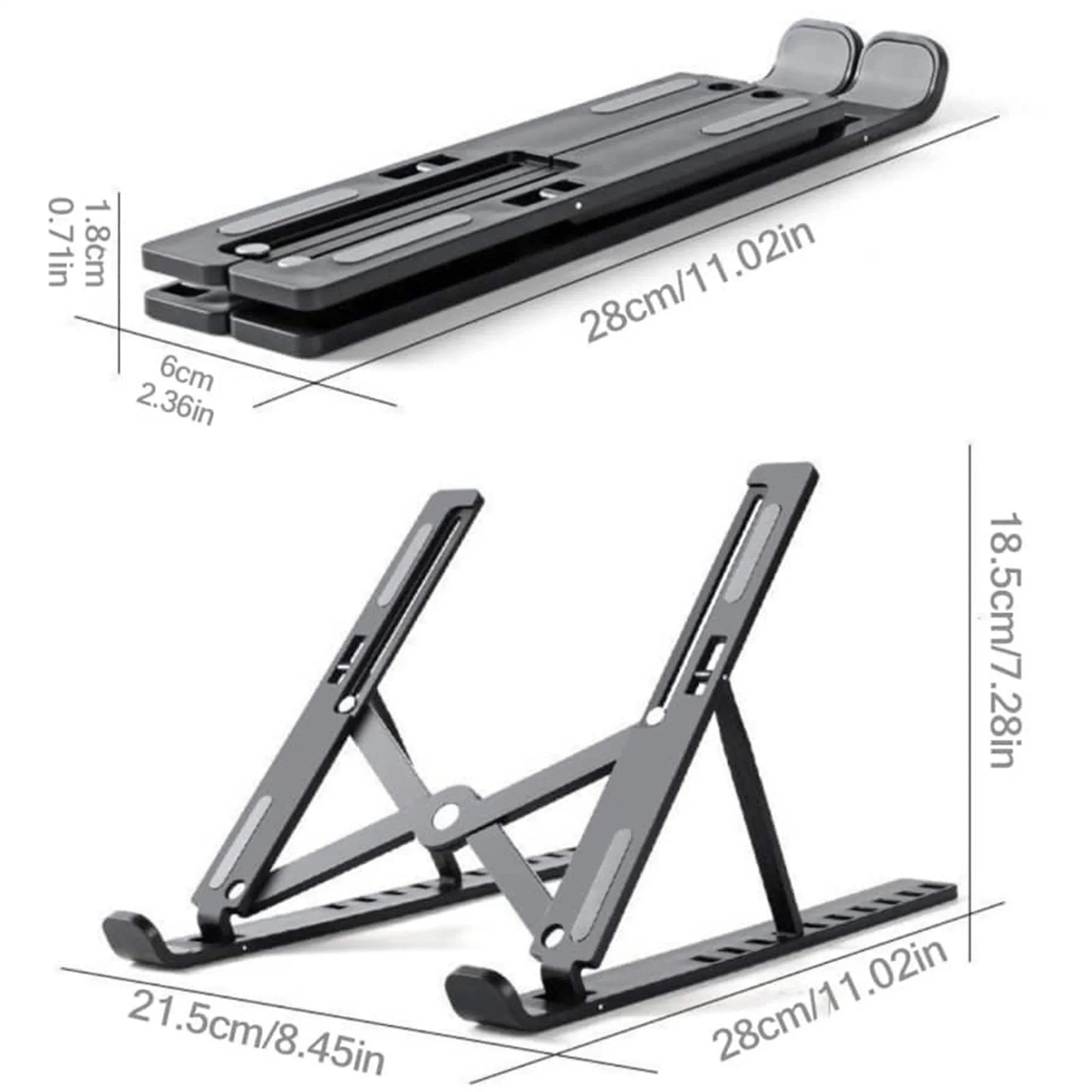 Foldable Laptop Stand Adjustable Portable Folding Stand ABS Plastic Base Supports Various Laptop Computer 10 Level Adjustable Height