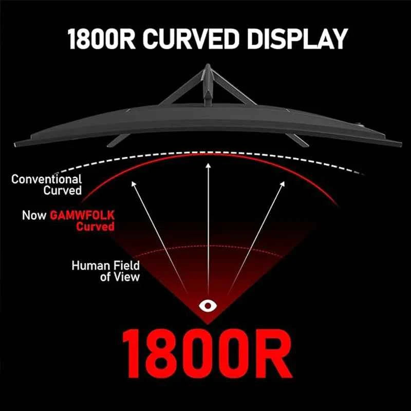 27 inch Curved Gaming Monitor,144Hz/180Hz PC Monitor Full HD 1080P, Frameless 1800R Computer Display with FreeSync DP, HDMI Port