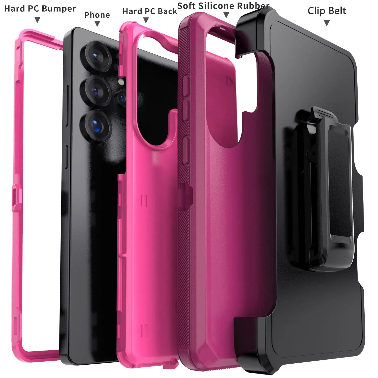 For Samsung Galaxy S25/S25 Plus/S25 Ultra/S25 FE/S25 Edge Phone Case Shockproof Heavy Duty Hybrid Rugged Cover With Belt Clip