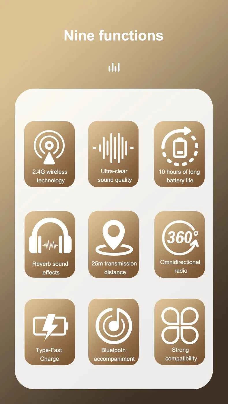 Wireless Lavalier Microphone Noise Cancelling Clip Mic Rechargeable For IOS Android Live Streaming Podcast Vlog Recording