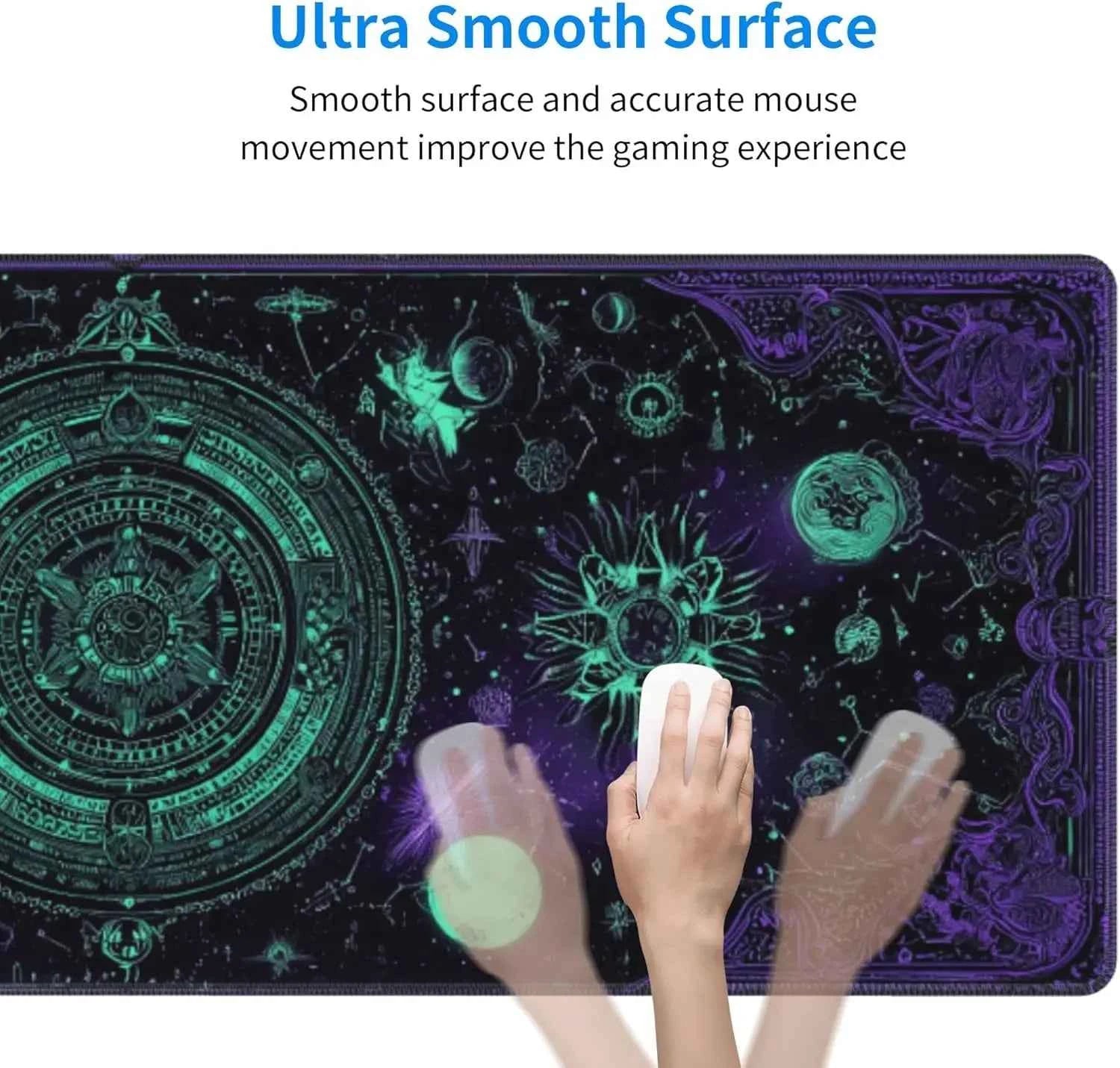 Goth-Themed Extended Gaming Mouse Pad – XL Large Desk Mat with Stitched Edges for Gamers and Home Office