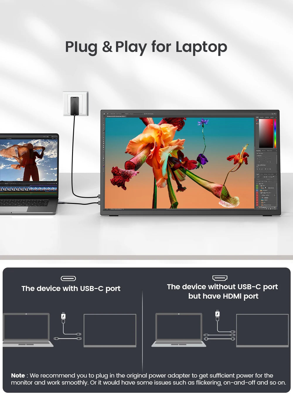 UPERFECT 120Hz Portable Monitor 18.5