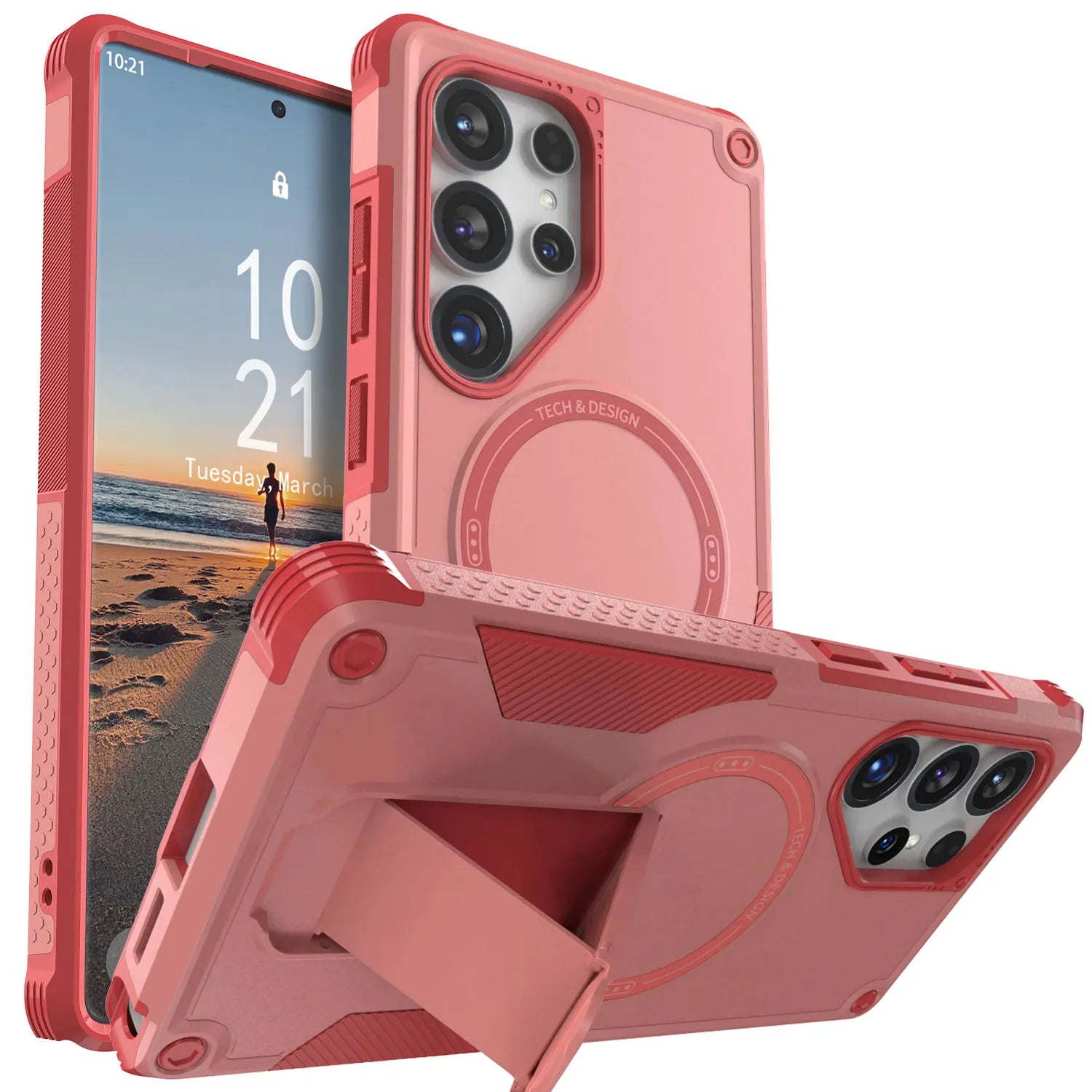 For Samsung Galaxy S25/Plus/Ultra/S25 Edge/S24/Plus/S24 Ultra Phone Case Shockproof Heavy Duty Kickstand Cover With Lanyard