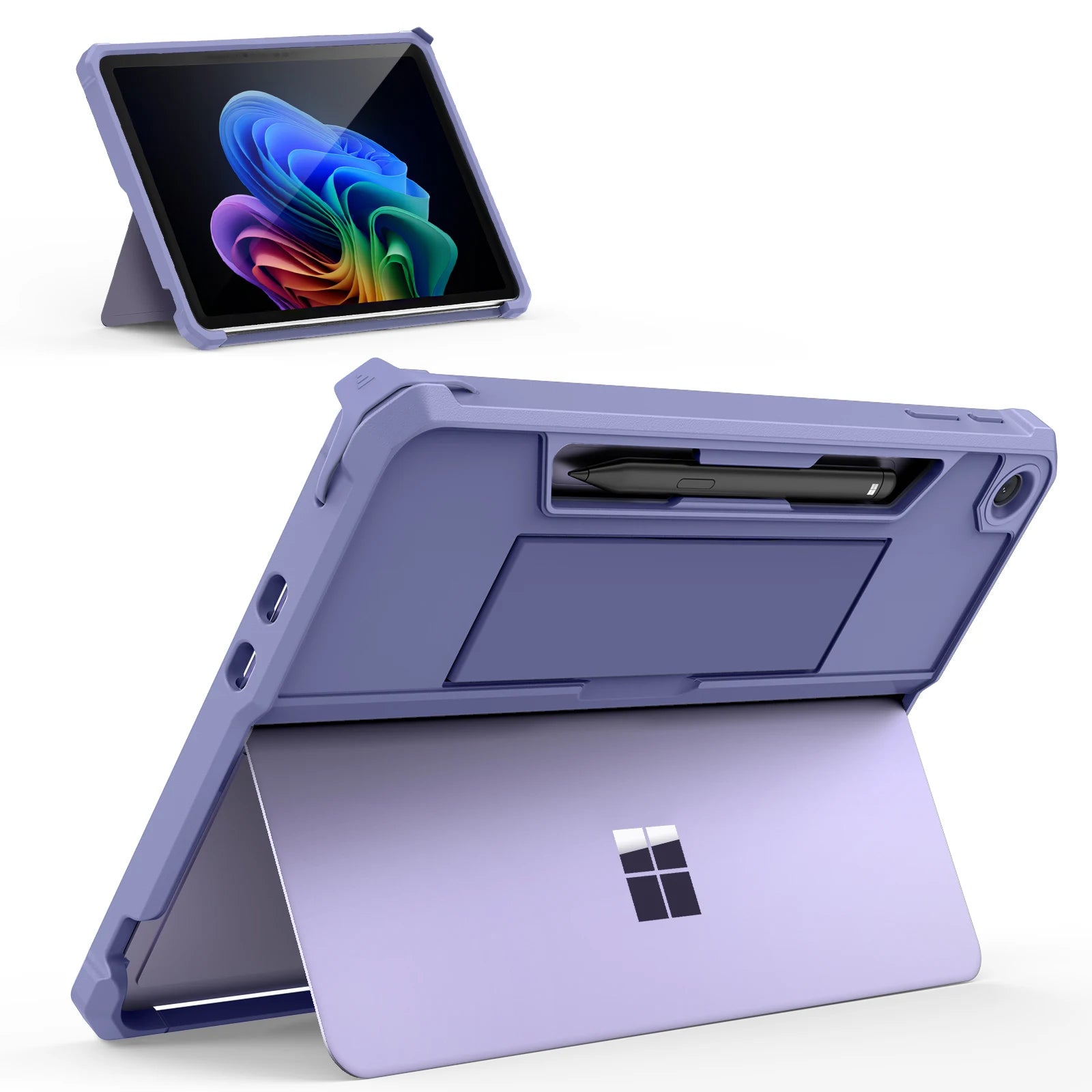 Case for Microsoft Surface Pro 12 Inch 2025,All-in-One Protective Rugged Cover with Back Pen Holder,Support Keyboard Attachment