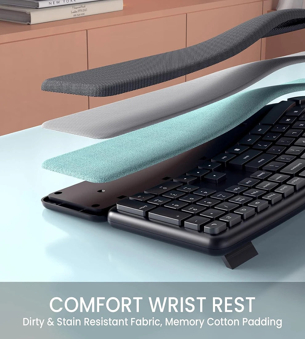 Ergonomic Wireless Silent Split Keyboard Mouse Combo With Wrist Rest BT Dual Mode Wireless Rechargeable Keyboard For Win7/8/10