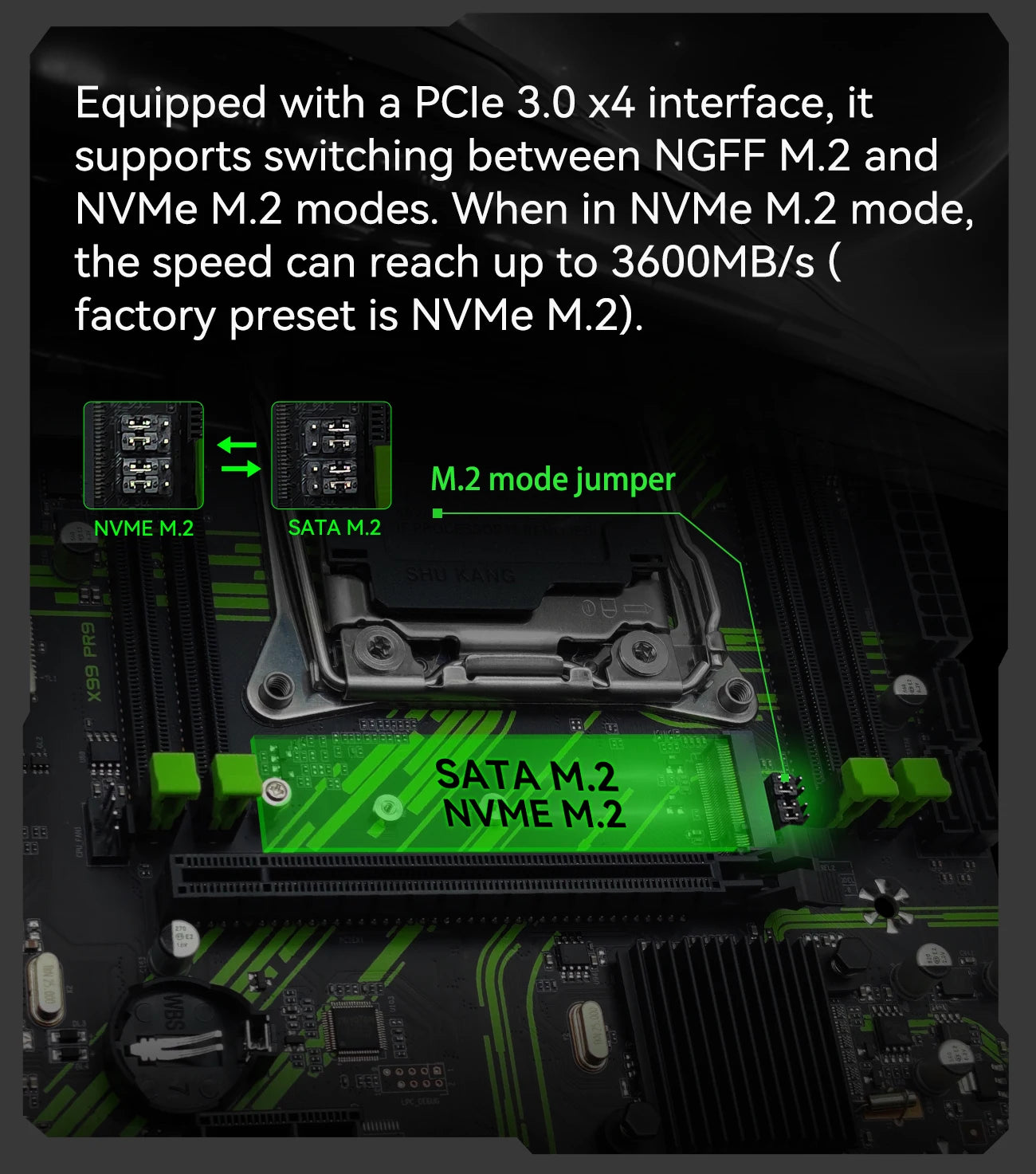 MACHINIST X99 Motherboard X99 PR9 Support TPM2.0 LGA 2011-3 Intel Xeon E5 V3&V4 CPU DDR4 RAM SATA/NVME M.2 Slot USB3.0