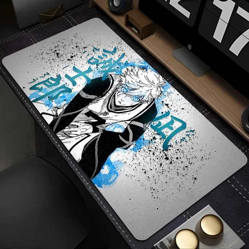Mouse Pad Japan Anime Blue Lock Nagi Seishiro Mousepad PC Gamer Keyboard Rug Black And White Laptop Gaming Accessories Desk Mat
