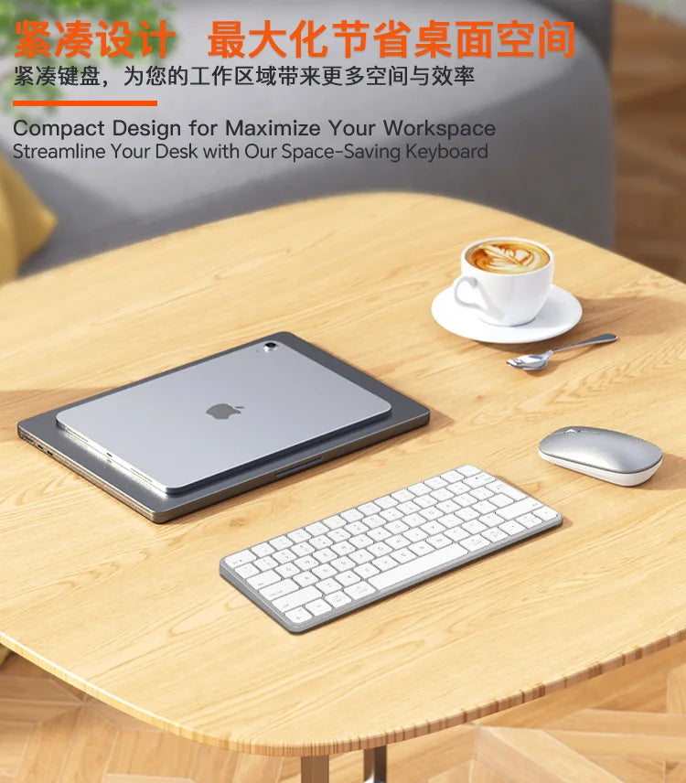 Meetion Ultra Thin Wireless Keyboard Mouse Rechargeable 2.4G USB Bluetooth Keyboard and Mouse Combo Silent Mini for Mac Tablet