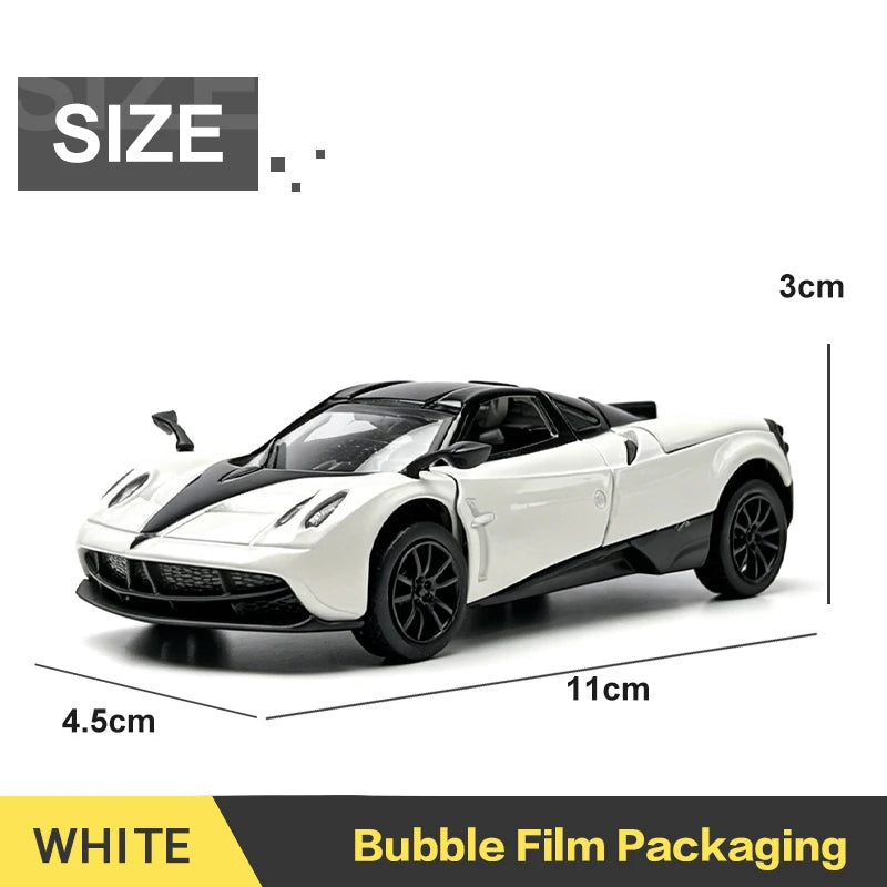 1:43 Alloy 3 Doors Open HUAYRA Die Cast Model Race Car Toy with Pullback Action Model Car for Collection and Ornament  Gift
