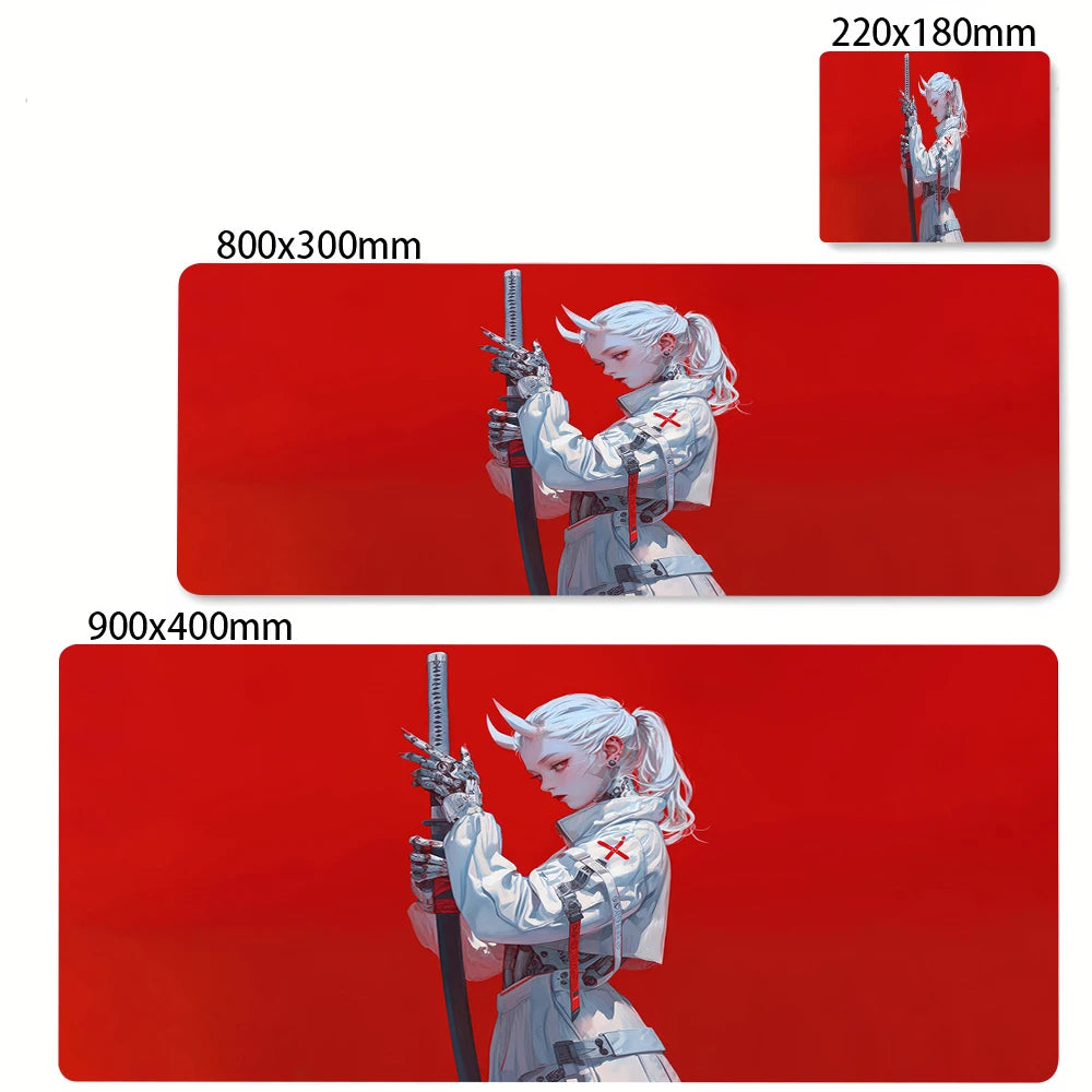 Japanese Style Anime Red Girl Pc Game Mousepad Large Mouse Pad XXL Gamer Mouse Mat Office Table Carpet Gaming Mats 500x1000mm