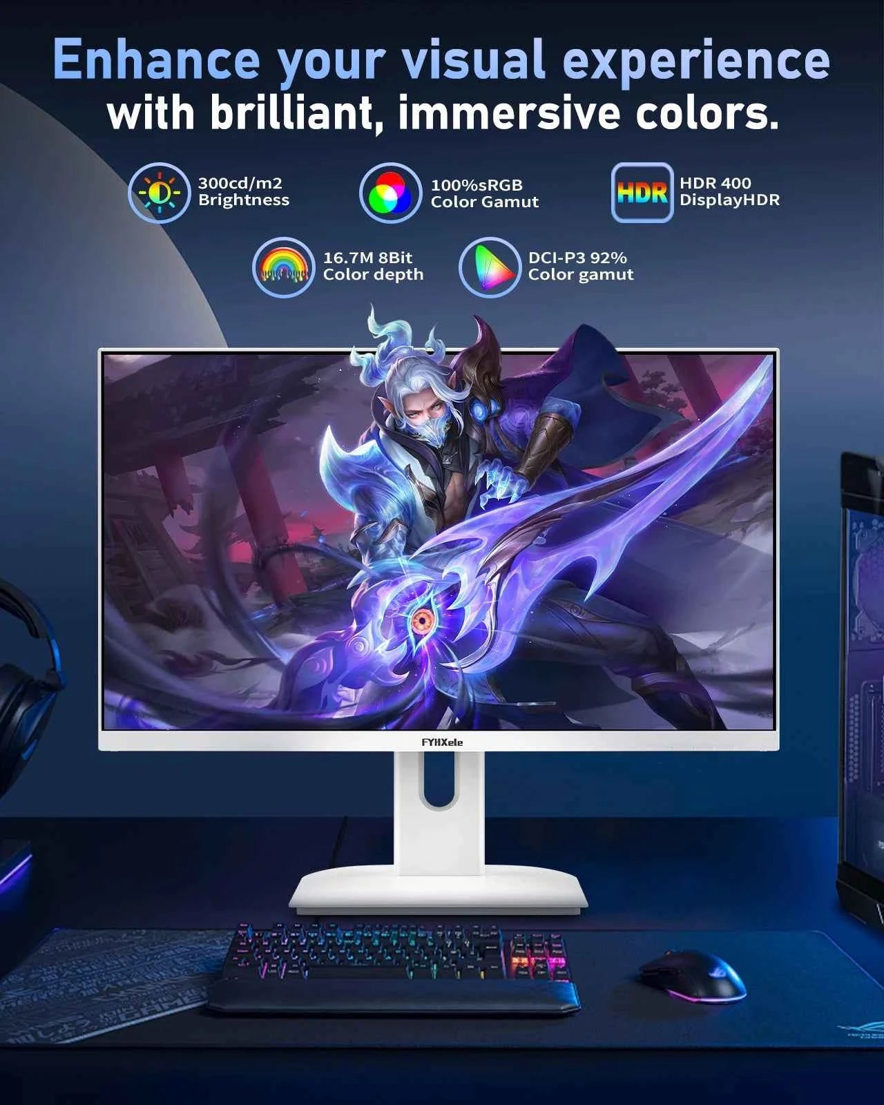 FYHXele 27 inch 180Hz IPS Gaming Monitor 1Ms Fast Response Speed 1920 * 1080