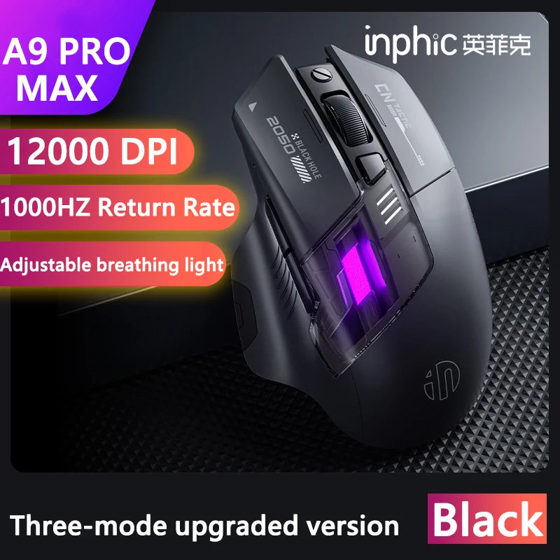 Inphic A9 Explorer V2 Wireless Gaming Mouse 500mA Battery Level Display Ergonomics Bluetooth Office Mouse For PC Laptop