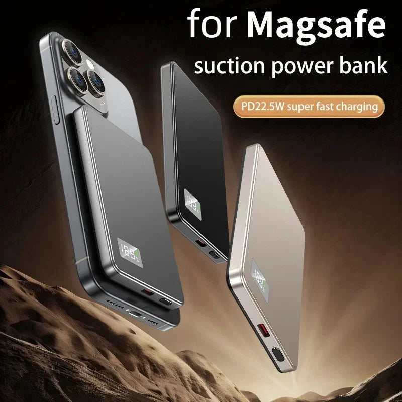 Wireless Magnetic 500000mAh Power Bank Fast Charging Portable PD22.5W External Battery for Magsafe for iPhone17 Samsung Xiaomi