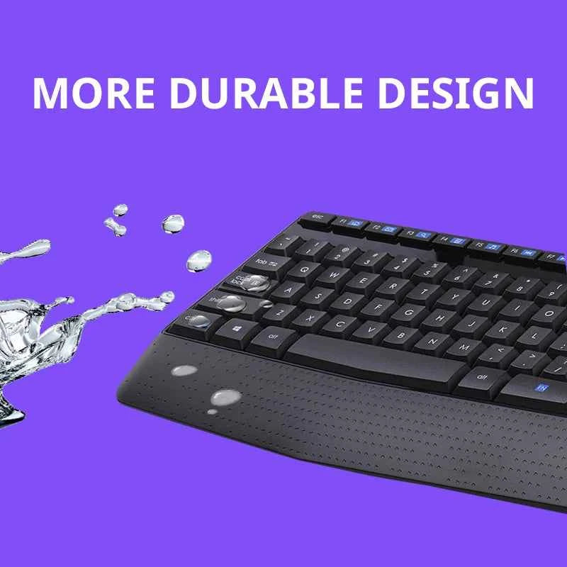 Logitech MK346P 2.4G Wireless Keyboard Mouse Combo Full Size 104 Keys Ergonomic Office Keyboard Mice Set For Desktop Laptop