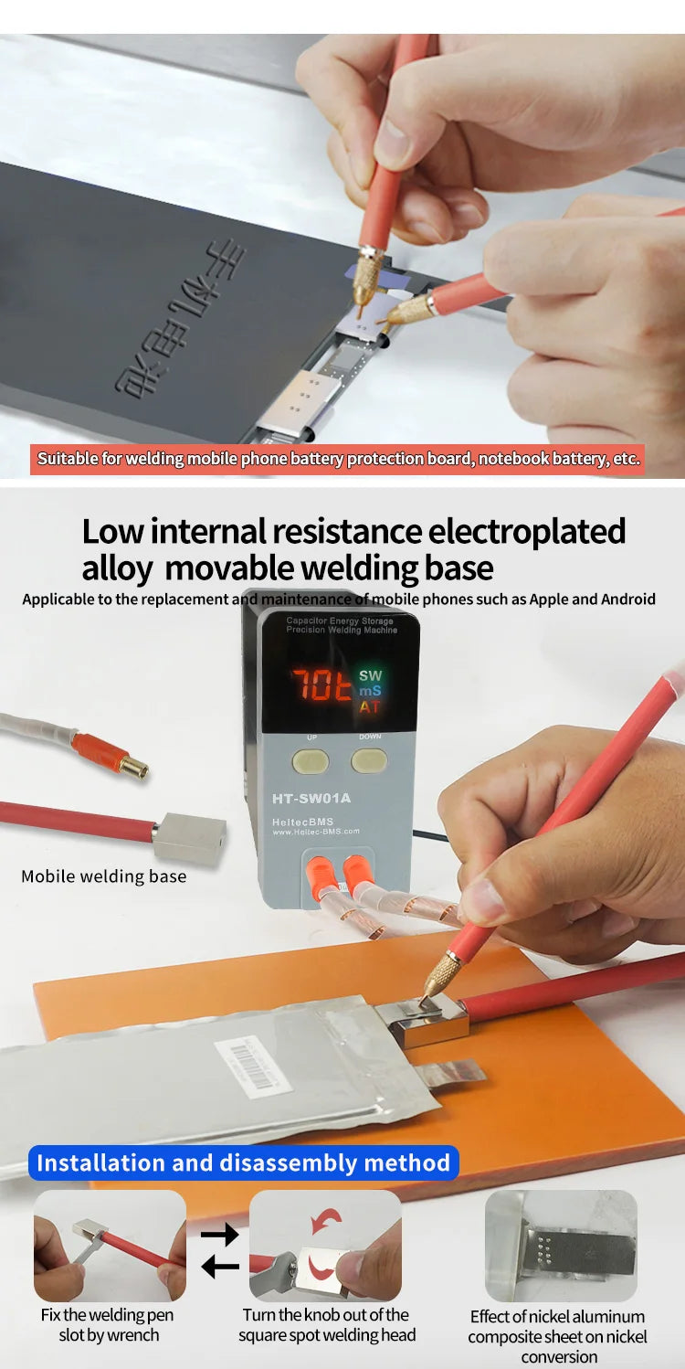 Heltec 21KW 36KW 42KW Capacitor Storage Battery Spot Welding Machine/Portable Small Spot Welder LED Display 0.5mm Thickness