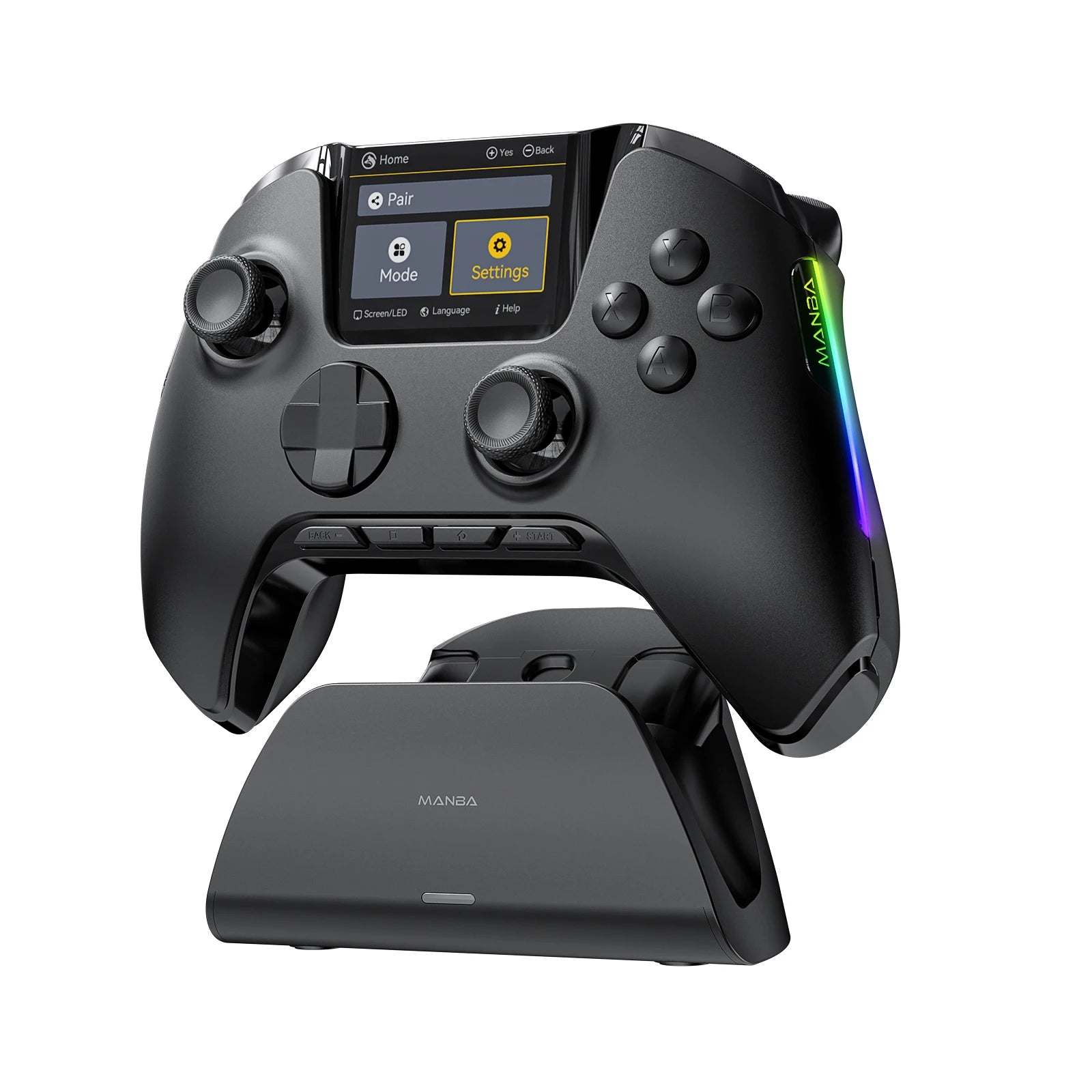 Mamba One V2 Screen Interactive Wireless Gaming Controller for iOS/Android/Switch/PC  Hall Effect,1800mAh with Charging Dock