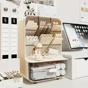Multi-Layer Desk Organizer Large Capacity Office Accessories Slanted Insert Pencil Holder Storage Box Stationery Supplies School