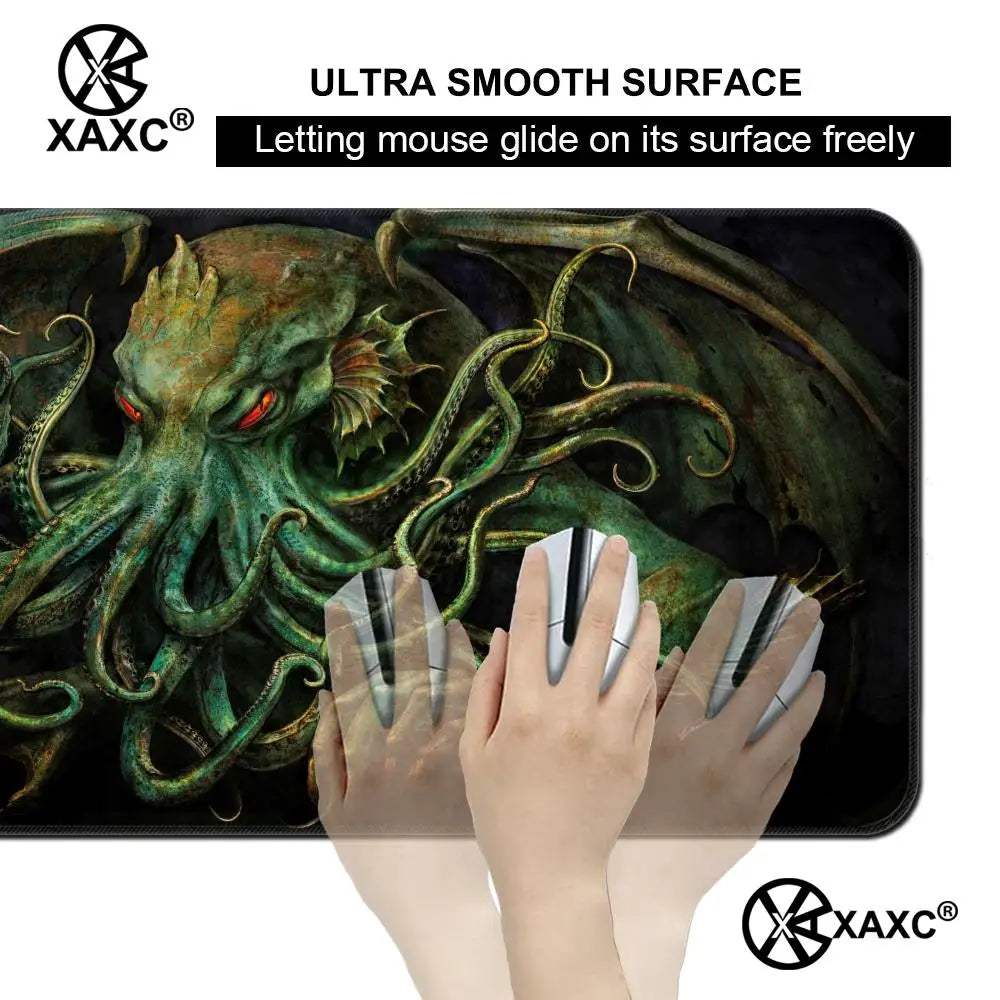 Cthulhu Green Octopus Mouse Pad Large Rubber Anti-slip PC Desk Accessories for Office and Gamer Keyboard Mats Decor Mat HYBXXC