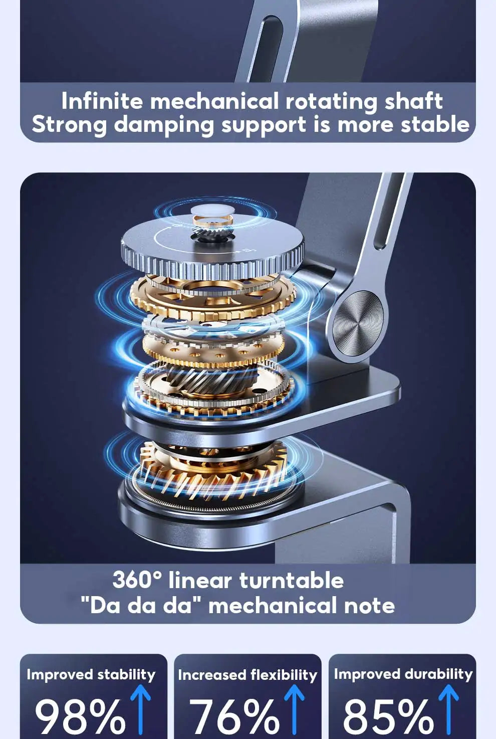 MoZhao Tablet Stand Desktop Support Stand Phone Holder 360° Rotating Folding Aluminum Alloy Office Fixing Magnetic Bracket