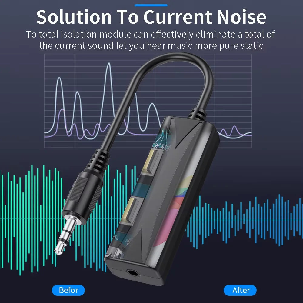 3.5mm AUX Audio Anti-interference Ground Loop Noise Filter Lsolator Eliminate Cancelling For Home Stereo Car Audio System