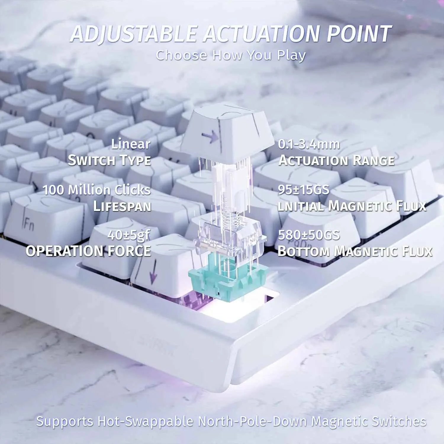 ATTACK SHARK X68 HE Rapid Trigger Mechanical Gaming Keyboard 60% Wired with Adjustable Actuation,Hall Effect Magnetic Switch,8KH