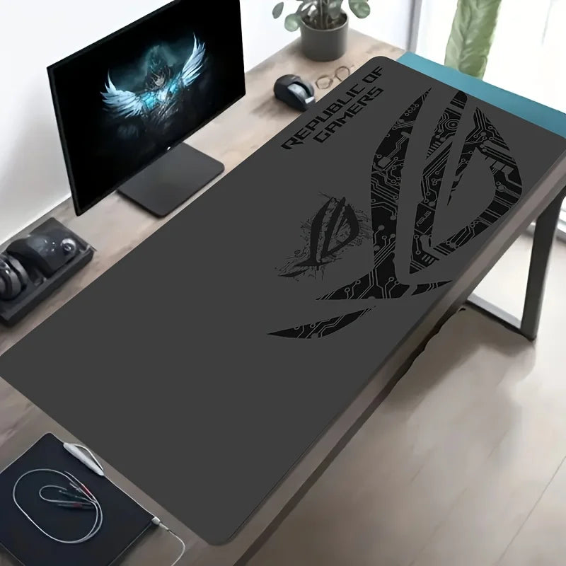 1pc Large Gaming Mouse Pad ROG Circuit Board Design Anti-Slip Rubber Base Extended Desk Mat for Office Gaming Setup PC Accessory
