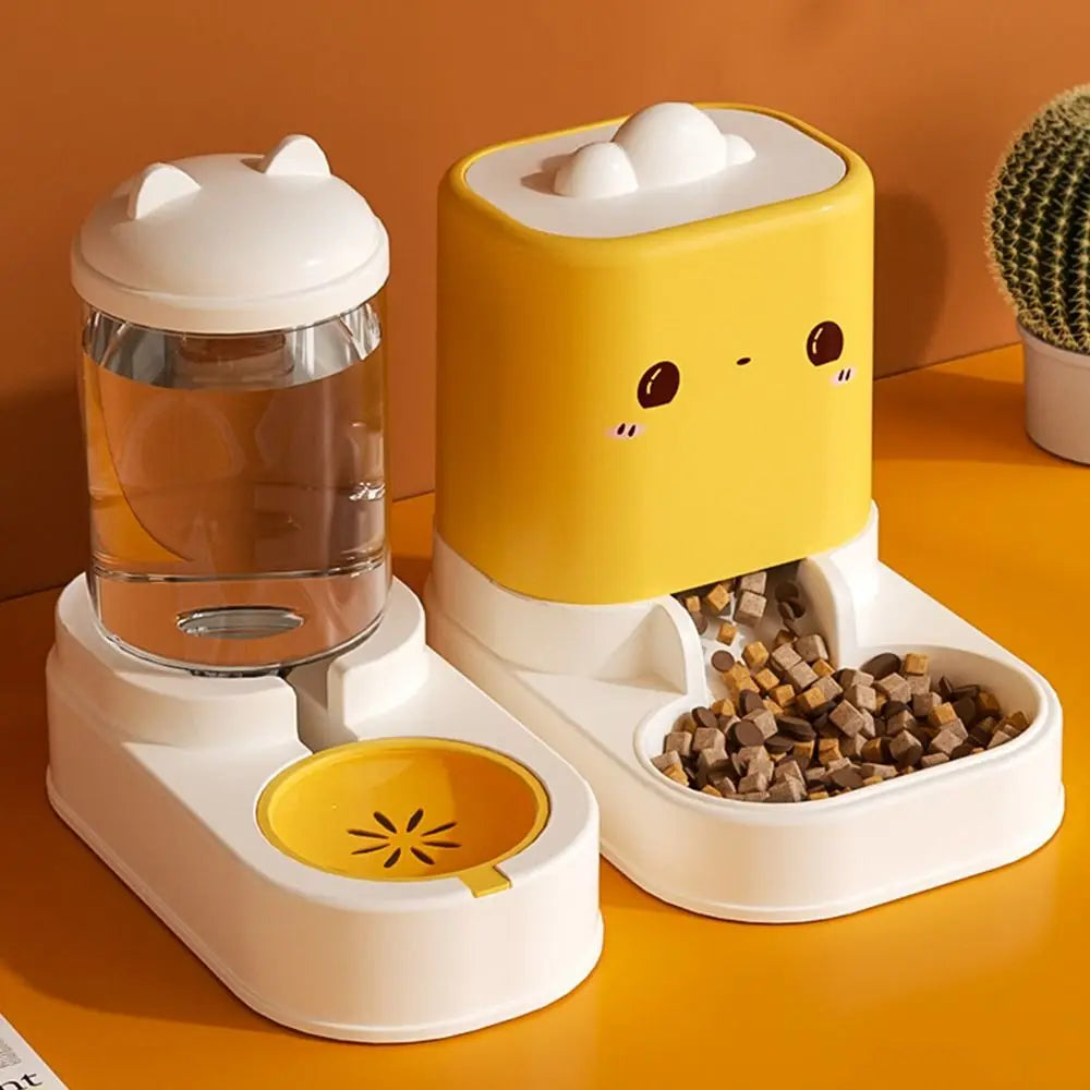 Cute Automatic Cat Feeder Large Capacity No Lag Pet Water Dispenser Convenient Cat Shape Cat Food Dispenser Pet Supplies