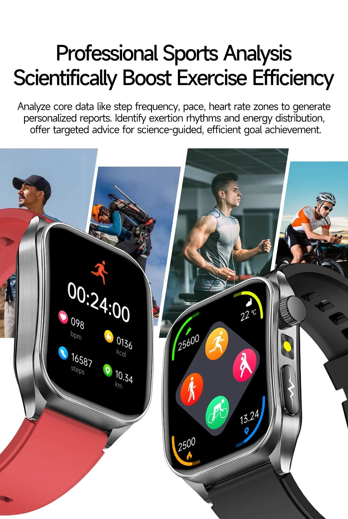 New Laser Treatment Three High Smart Watch Men ECG Heart Rate Uric Acid Health Tracker 1.95 inches Sapphire Glass SmartBracelet
