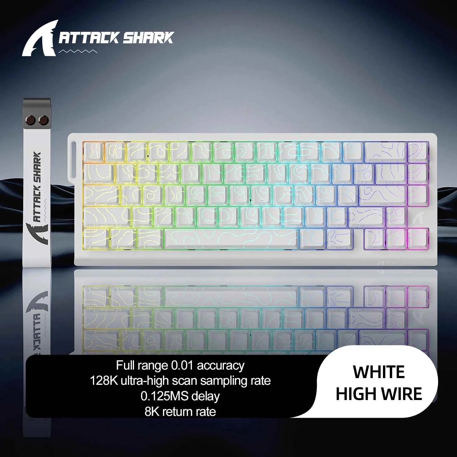 X68HE ATTACK SHARK Magnetic Gaming Keyboard Mechanical Wired for Pro Gaming 0.01mm Rapid Trigg 8000Hz SOCD/Rs 0.125ms 128K Rate