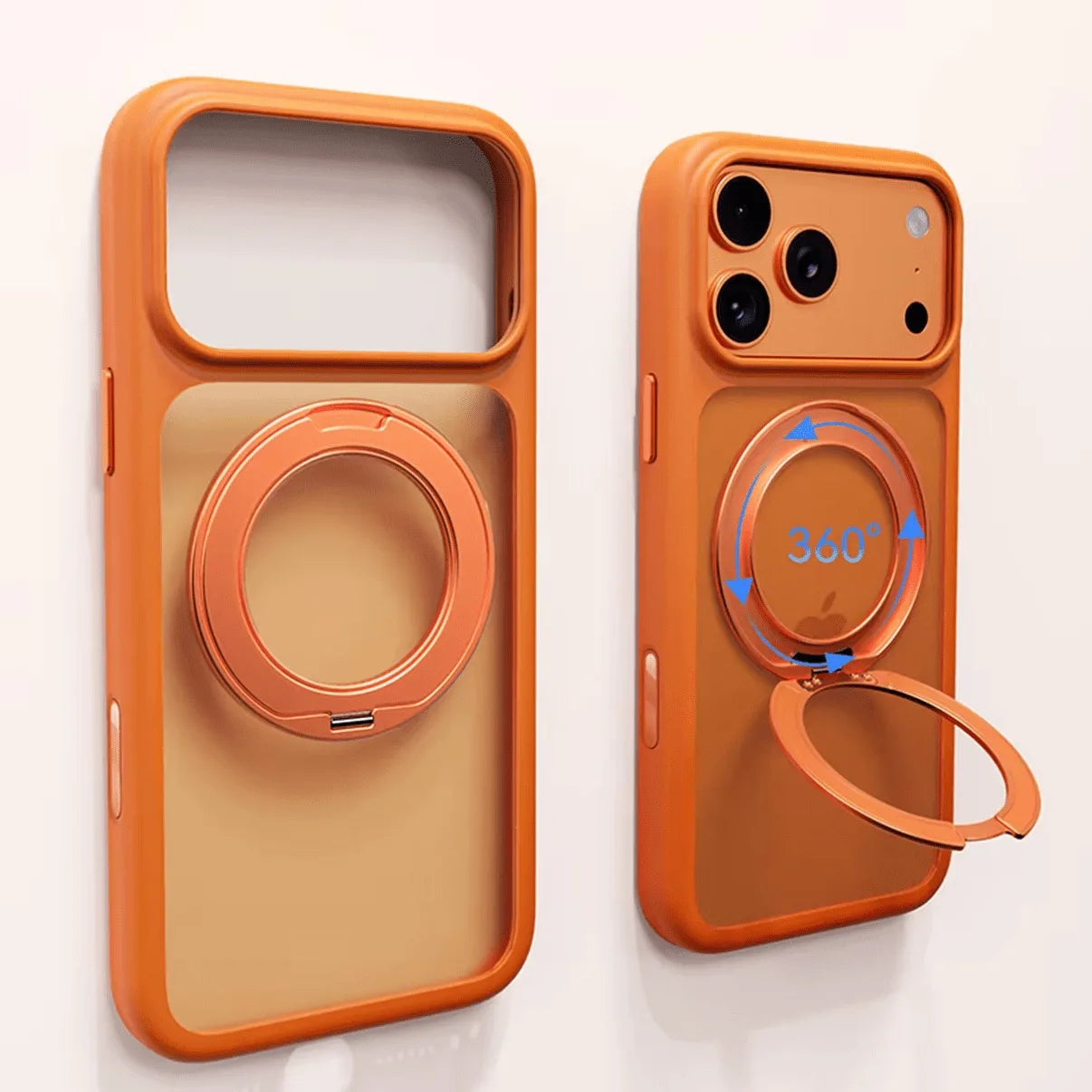 Phone Case - Matte Translucent Phone Case  Swivel Stand for iPhone 17 Air, 16E, 15, 14, 13 and 12 Pro Max/17, 16, 14 Plus