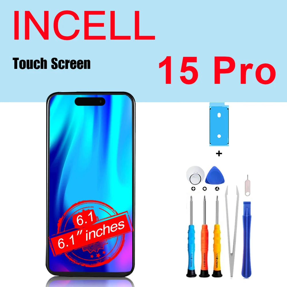 PINZHENG High Quality Screen INCELL LCD OLED For iPhone 14 Pro 15 Plus 13 Pro Max Display For iPhone Replacement With Tools