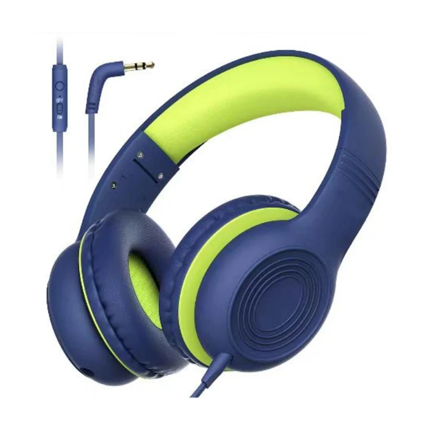 Wired Headphones with Microphone Foldable Adjustable Over Ear Kids Headphones for Girls Boys Children