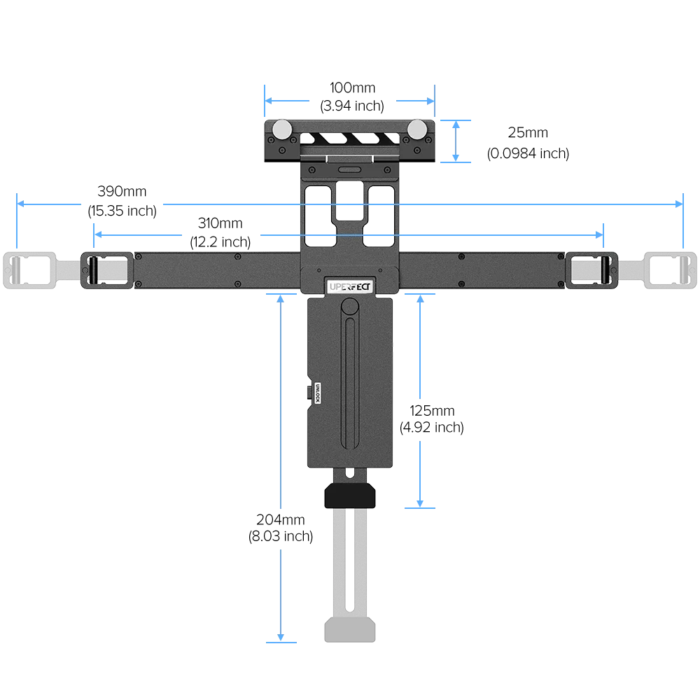 UPERFECT Floating Stacked Portable Monitor Stand for Flexible Dual Screen Setup Adjustable Aluminum Clamp For Laptop Screens