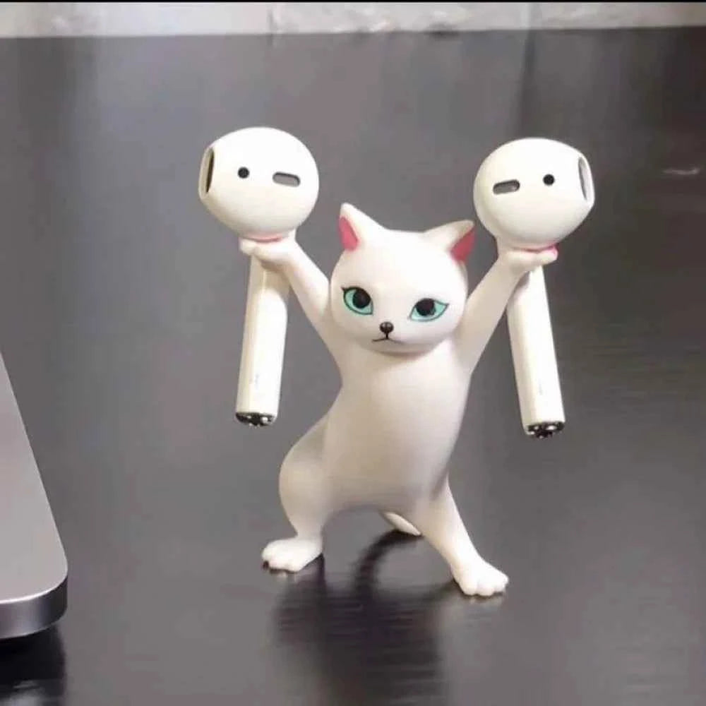 1/5Pc Funny Cats Pen Holder Kawaii Cat Doll Ornaments Plastic Craft Earphone Support Room Office Desk Home Decory Gift Accessory