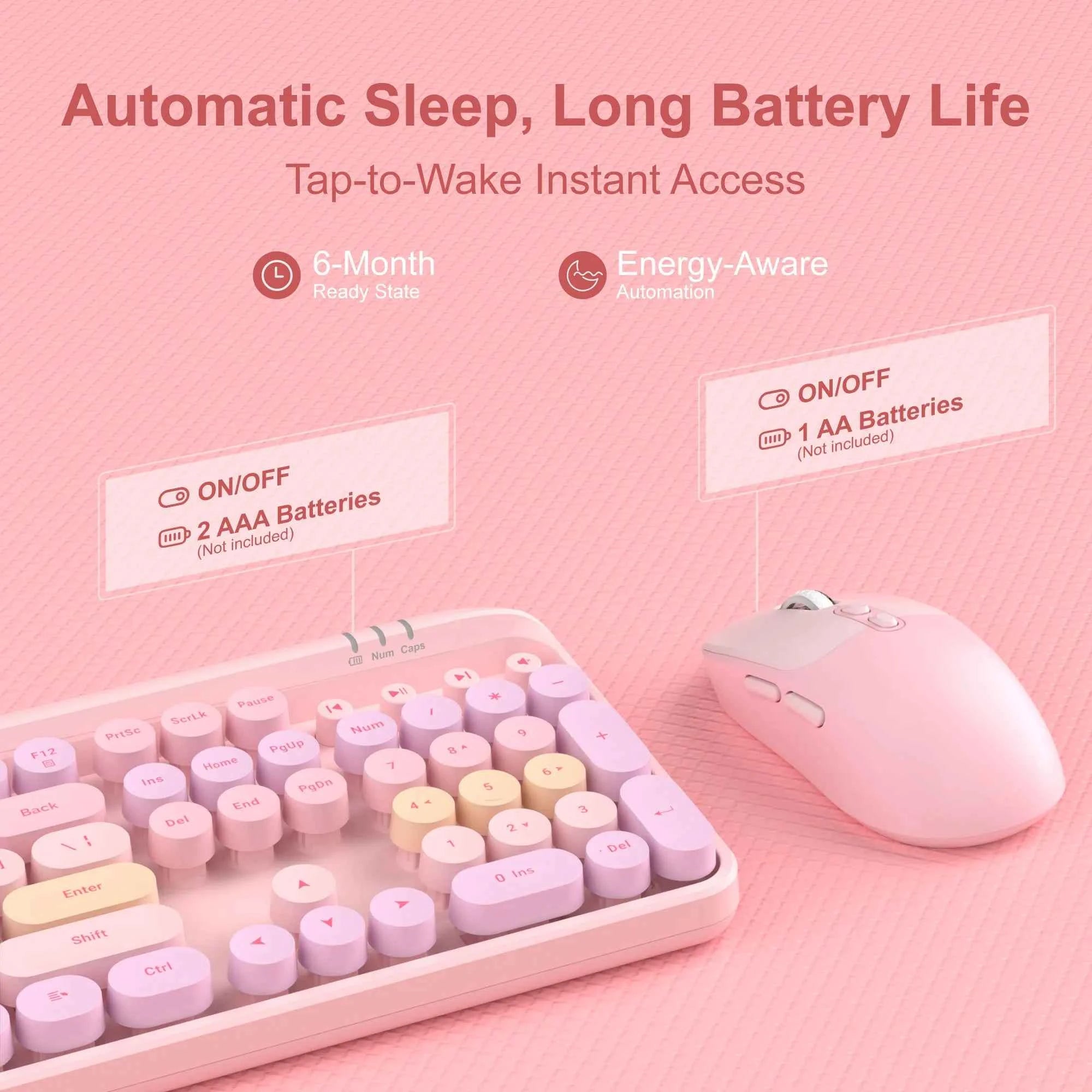 MageGee V920 Wired Game Keyboard Wireless Three DPI Adjustable Mouse Set 104 Keys Power Saving For Laptop Tablet PC Accessories