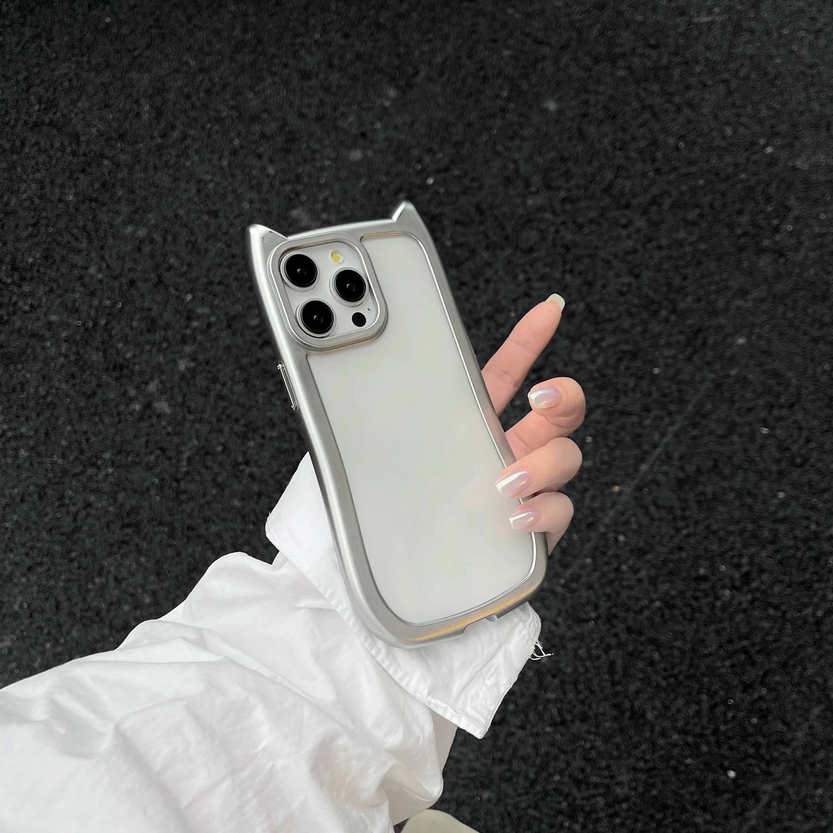 Luxury Plating Soft Silicone Cute Cat Ears Armor Bumper Case For iPhone 17 Air 16 15 14 13 12 11 Pro Max Plus Shockproof Cover