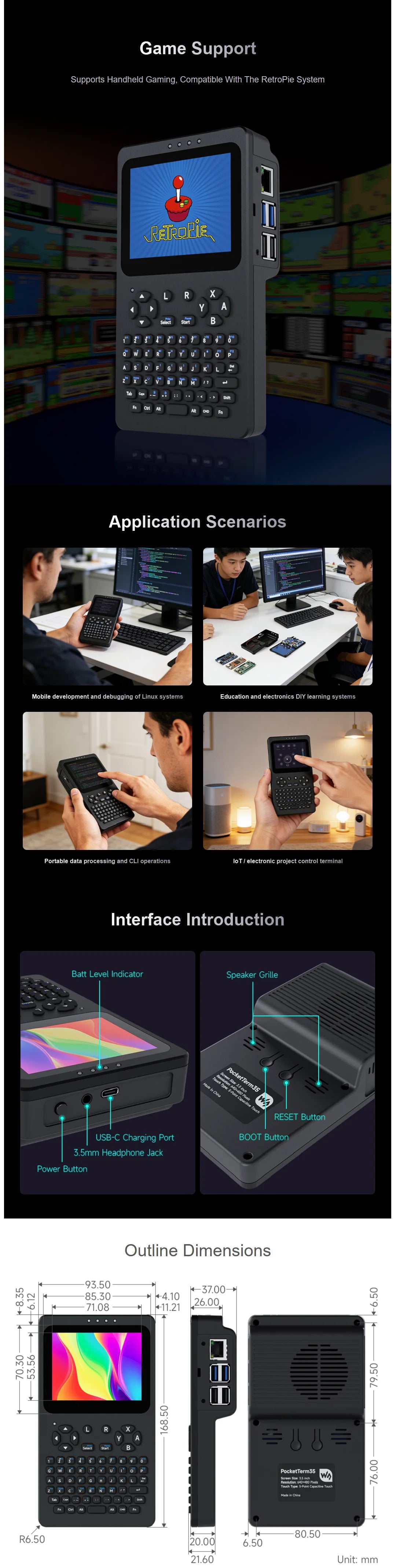 Waveshare handheld Linux console, 3.5