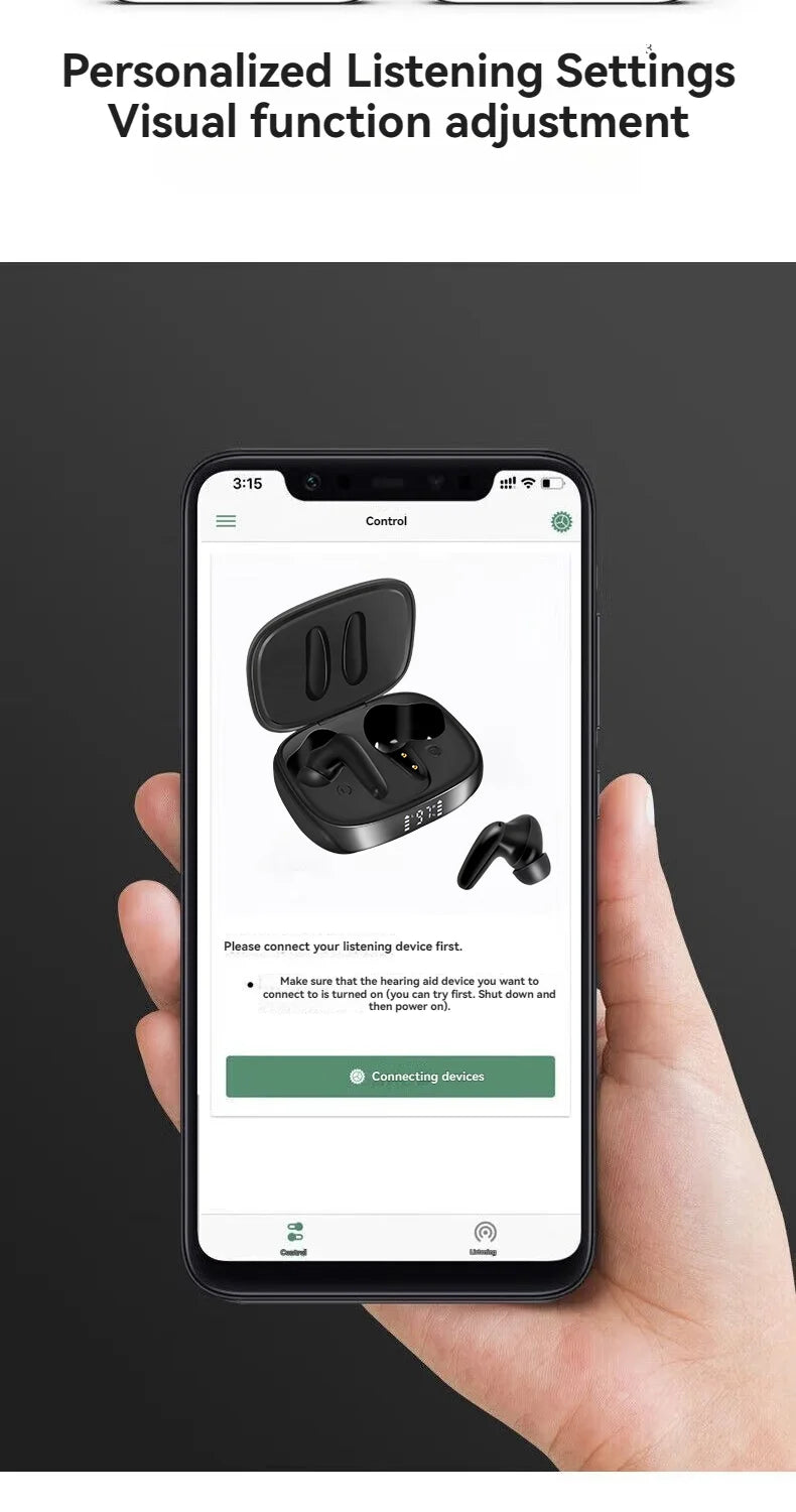 ITE Hearing Aids Rechargeable,Bluetooth Hearing Aids for Seniors with Smart App Enabled Call iOS/Android,Authentic Sound Quality