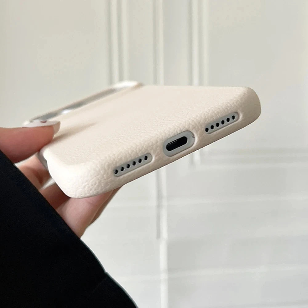 Luxury Leather Texture Phone Case for iPhone 17 pro Max/Air 16/15/14/13/12/11 plus pro Max - Shockproof Soft TPU Cover Shell