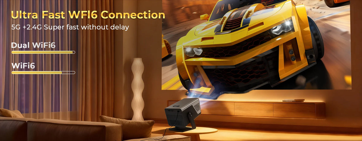 8K Decoding X7 AI Smart Projector with Android 14, UHD 1080P 1000 ANSI Built-in Apps, Auto Focus&Keystone, Home Outdoor Beamer