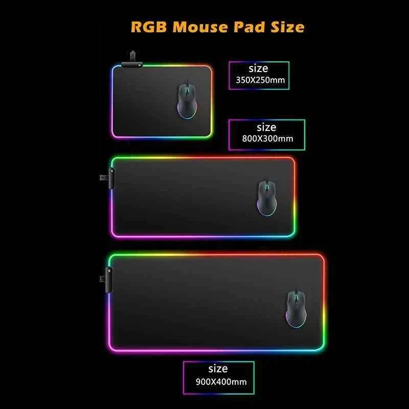 RGB Mouse Pad P-Pokemons Charizard Gamer Computer Gyarados Pc Backlight Mousepad Carpet Gaming Accessories Keyboard LED Desk Mat