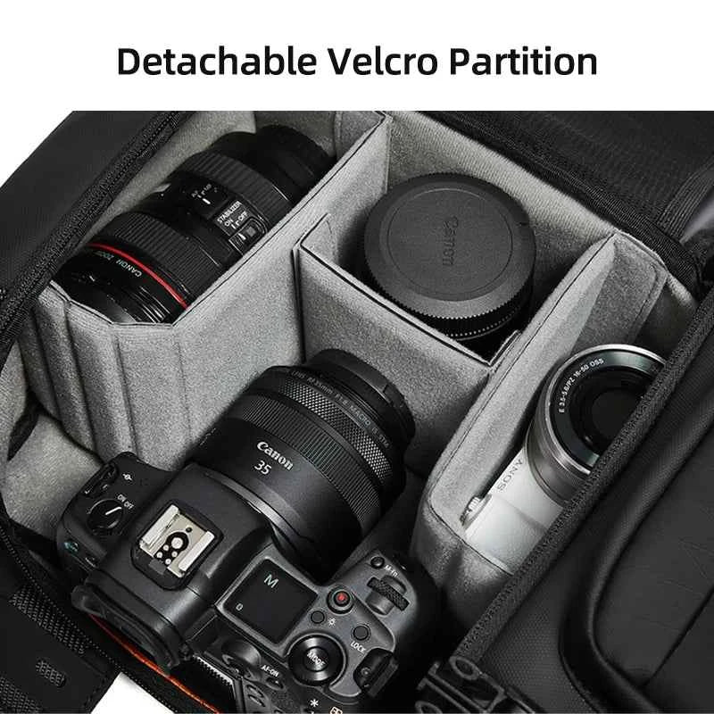 Men’s DSLR Camera Crossbody Bag – Waterproof Travel Shoulder & Chest Bag with Tripod Holder for Photography, Hiking & Outdoor Use